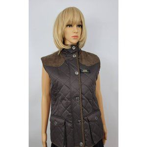 Bjacket By Frans Baviera Urban Outdoor Womens Quilted Vest Brown Sude Trim M